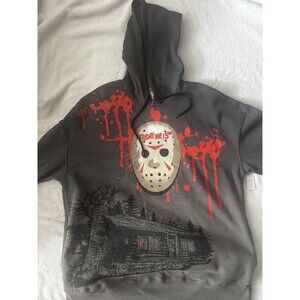Friday the 13th Men's Graphic Print Fleece Hoodie Size Large
